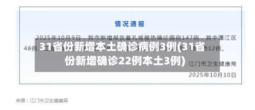 31省份新增本土确诊病例3例(31省份新增确诊22例本土3例)-第2张图片