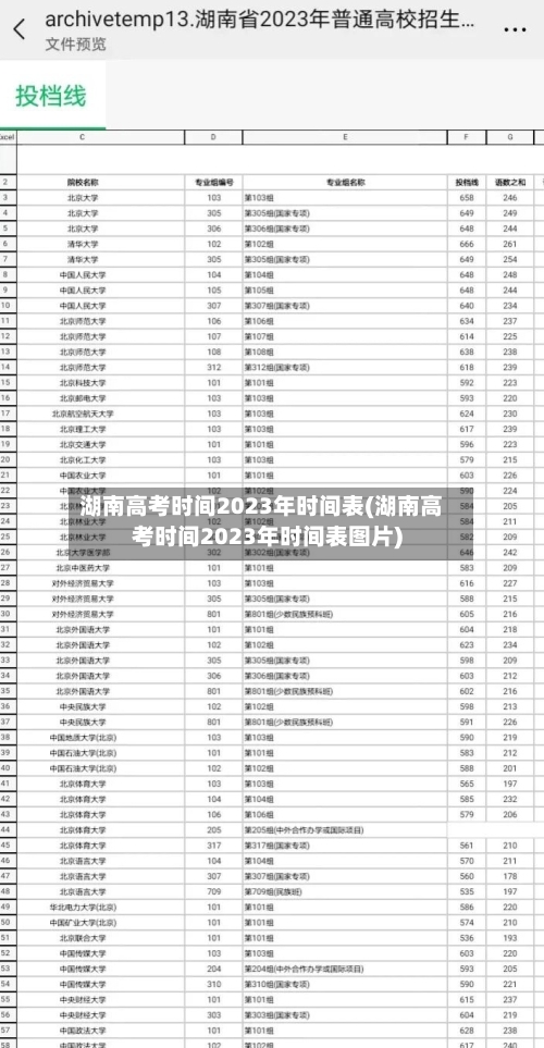 湖南高考时间2023年时间表(湖南高考时间2023年时间表图片)