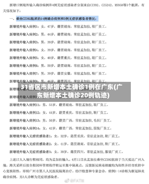 31省区市新增本土确诊1例在广东(广东新增本土确诊20例轨迹)-第3张图片