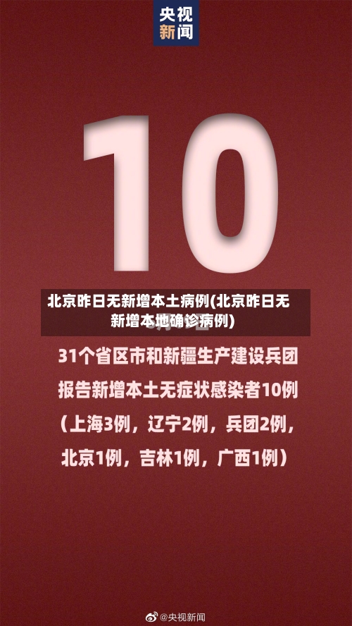 北京昨日无新增本土病例(北京昨日无新增本地确诊病例)