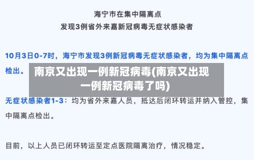 南京又出现一例新冠病毒(南京又出现一例新冠病毒了吗)-第2张图片