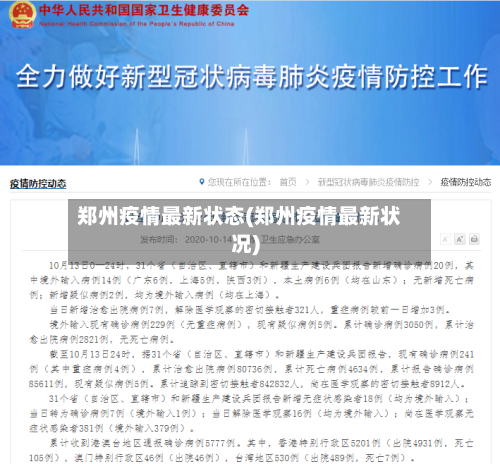 郑州疫情最新状态(郑州疫情最新状况)
