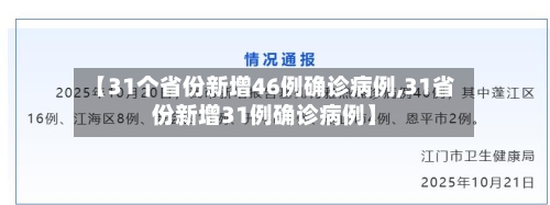 【31个省份新增46例确诊病例,31省份新增31例确诊病例】-第2张图片