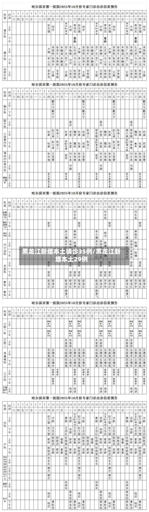 黑龙江新增本土确诊35例/黑龙江新增本土29例