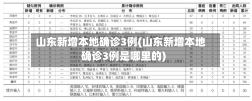 山东新增本地确诊3例(山东新增本地确诊3例是哪里的)