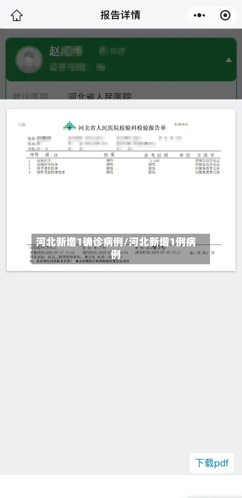 河北新增1确诊病例/河北新增1例病例-第2张图片