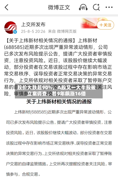 股价大跌超90%，A股又一大牛股被立案调查，曾9年飙涨16倍-第3张图片