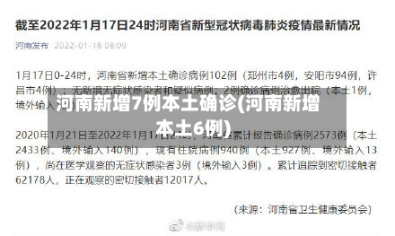 河南新增7例本土确诊(河南新增本土6例)-第2张图片