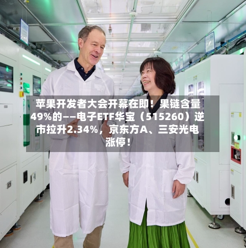 苹果开发者大会开幕在即！果链含量49%的——电子ETF华宝（515260）逆市拉升2.34%，京东方A	、三安光电涨停！-第2张图片