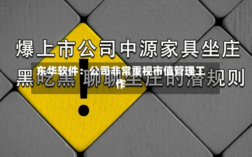 东华软件：公司非常重视市值管理工作
