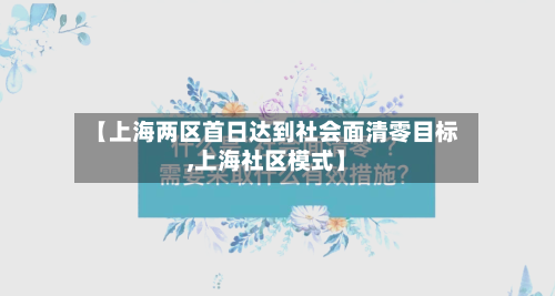 【上海两区首日达到社会面清零目标,上海社区模式】
