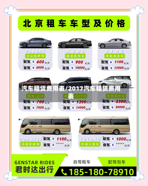 汽车租赁费用表/2017汽车租赁费用表-第2张图片