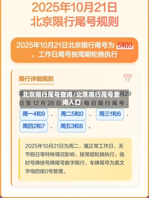 北京限行尾号查询/北京限行尾号查询入口
