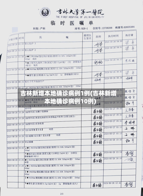 吉林新增本地确诊病例1例(吉林新增本地确诊病例10例)