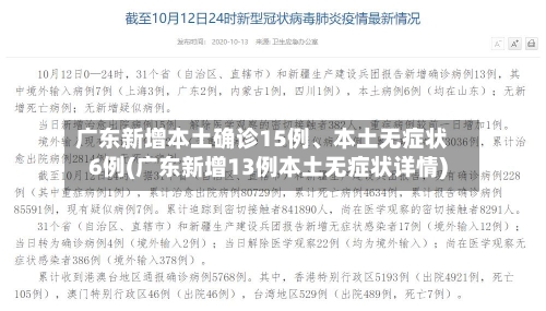 广东新增本土确诊15例、本土无症状6例(广东新增13例本土无症状详情)-第2张图片