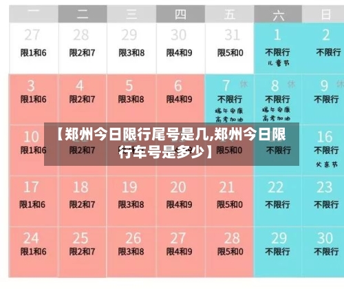 【郑州今日限行尾号是几,郑州今日限行车号是多少】