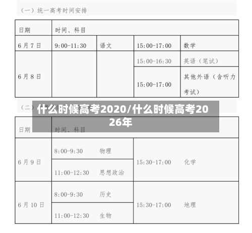 什么时候高考2020/什么时候高考2026年-第3张图片