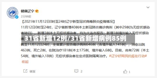 31省新增12例/31省新增病例85例