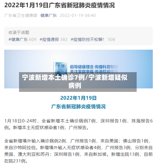 宁波新增本土确诊7例/宁波新增疑似病例