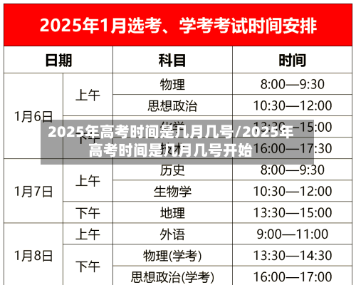 2025年高考时间是几月几号/2025年高考时间是几月几号开始
