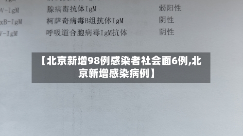 【北京新增98例感染者社会面6例,北京新增感染病例】