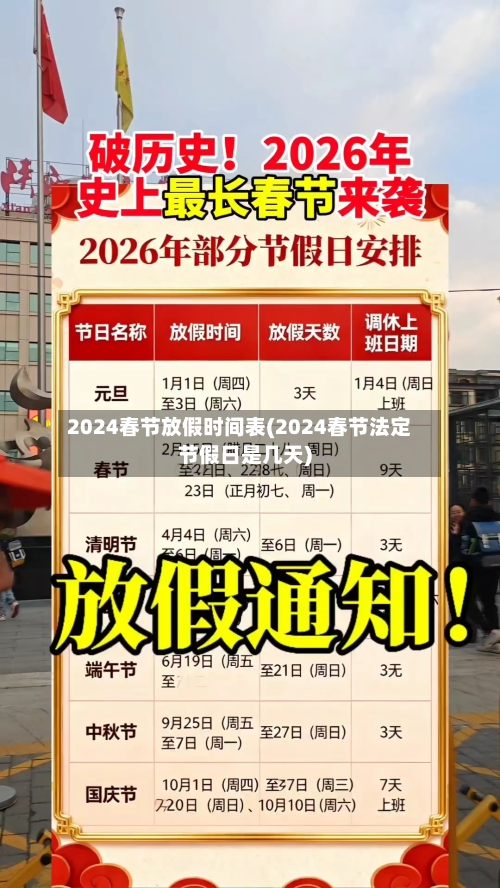 2024春节放假时间表(2024春节法定节假日是几天)