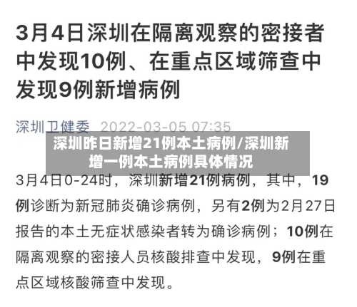 深圳昨日新增21例本土病例/深圳新增一例本土病例具体情况