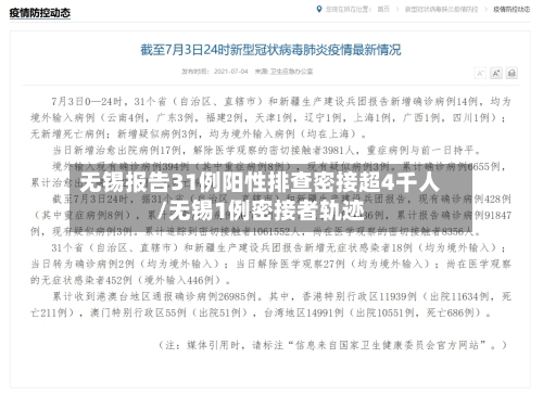 无锡报告31例阳性排查密接超4千人/无锡1例密接者轨迹-第3张图片