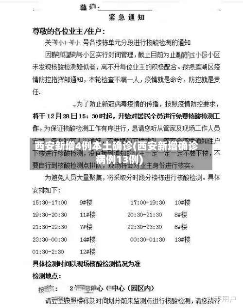西安新增4例本土确诊(西安新增确诊病例13例)