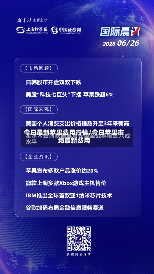 今日最新苹果费用行情/今日苹果市场最新费用