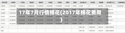 17年7月行情棉花(2017年棉花费用)-第2张图片