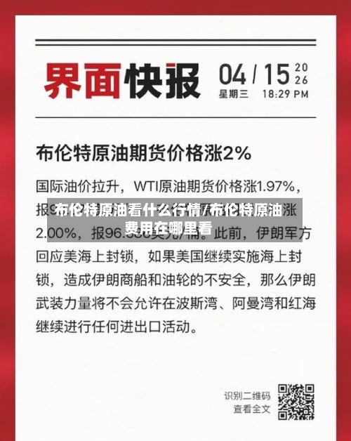 布伦特原油看什么行情/布伦特原油费用在哪里看-第2张图片