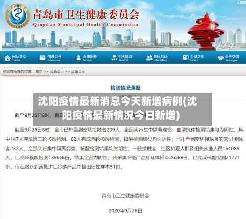 沈阳疫情最新消息今天新增病例(沈阳疫情最新情况今日新增)-第3张图片