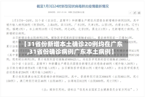 【31省份新增本土确诊20例均在广东,31省份确诊病例广东本土病例】-第2张图片
