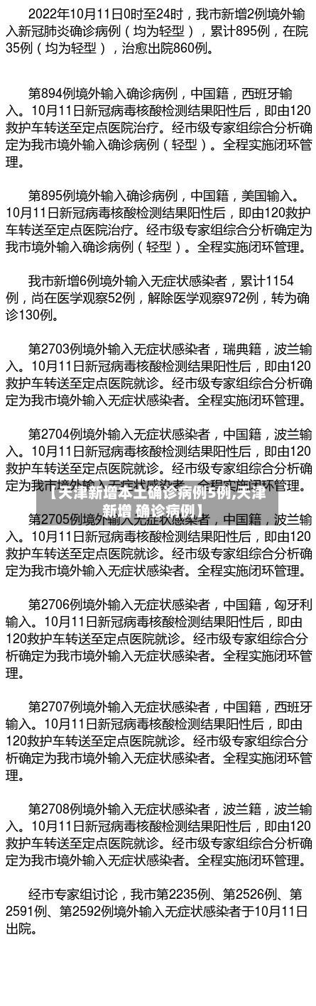 【天津新增本土确诊病例5例,天津 新增 确诊病例】-第2张图片