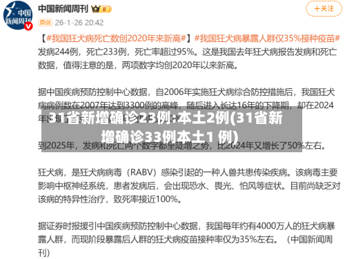 31省新增确诊23例:本土2例(31省新增确诊33例本土1 例)-第2张图片