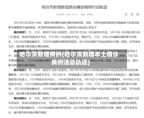 哈尔滨新增病例(哈尔滨新增本土确诊病例活动轨迹)-第3张图片