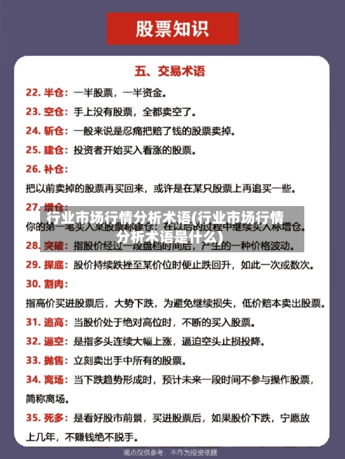 行业市场行情分析术语(行业市场行情分析术语是什么)