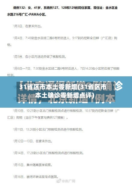 31省区市本土零新增(31省区市本土确诊零新增点评)-第2张图片
