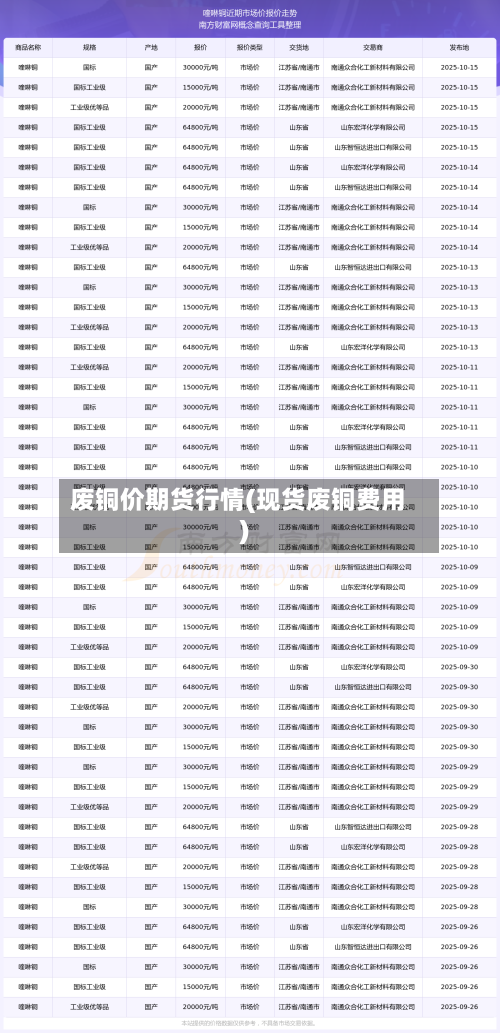 废铜价期货行情(现货废铜费用)-第2张图片