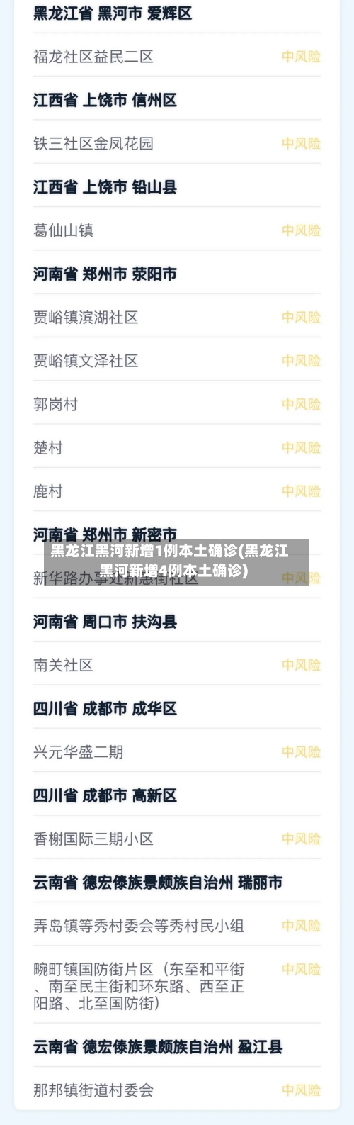 黑龙江黑河新增1例本土确诊(黑龙江黑河新增4例本土确诊)-第2张图片