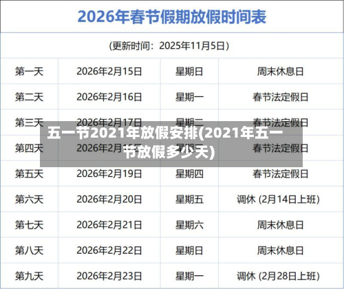 五一节2021年放假安排(2021年五一节放假多少天)-第3张图片