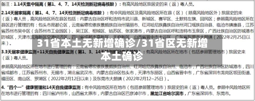 31省本土无新增确诊/31省区无新增本土确诊