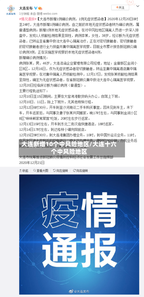 大连新增10个中风险地区/大连十六个中风险地区