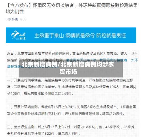 北京新增病例/北京新增病例均涉农贸市场