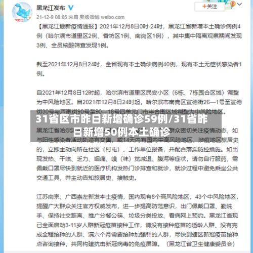 31省区市昨日新增确诊59例/31省昨日新增50例本土确诊-第2张图片