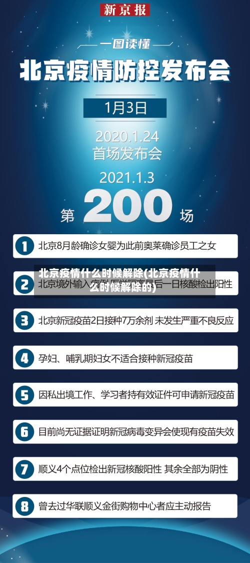 北京疫情什么时候解除(北京疫情什么时候解除的)