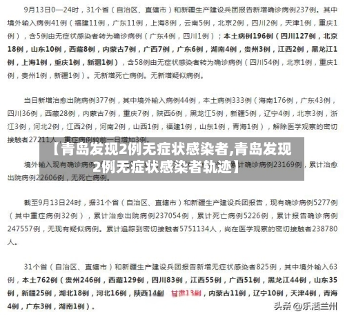 【青岛发现2例无症状感染者,青岛发现2例无症状感染者轨迹】-第2张图片