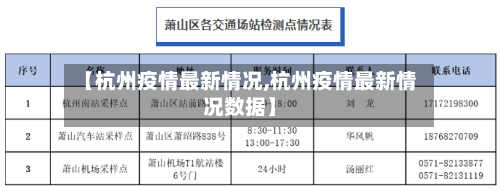 【杭州疫情最新情况,杭州疫情最新情况数据】