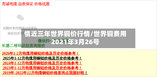 情近三年世界铜价行情/世界铜费用2021年3月26号-第2张图片